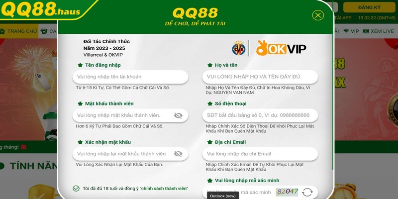 Điều kiện hàng đầu khi tạo nick chính là thành viên phải đủ 18 tuổi