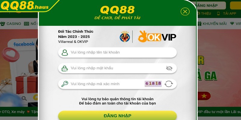 Để đăng nhập suôn sẻ game thủ cần có sẵn tài khoản hợp lệ tại QQ88