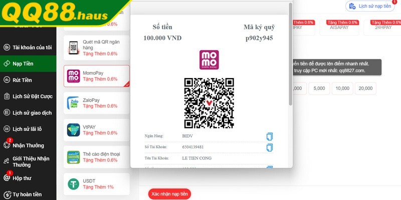 Thành viên hãy truy cập vào chuyên trang chính thức để nạp tiền suôn sẻ