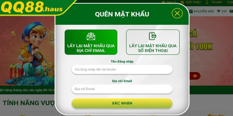 Khi khôi phục mật khẩu mới thành viên hãy note lại để tiện cho lần sau
